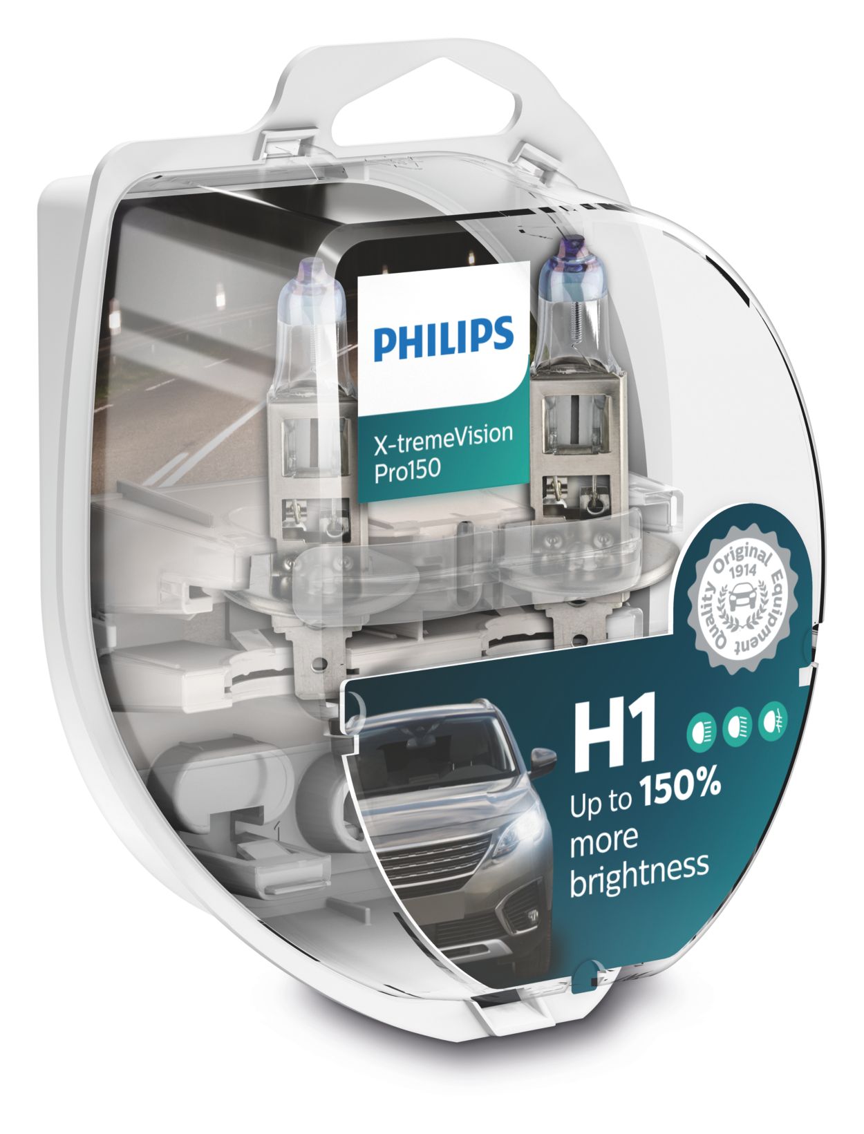 Head Lamp White Philips H1 12258 X-treme Vision Headlight Bulb