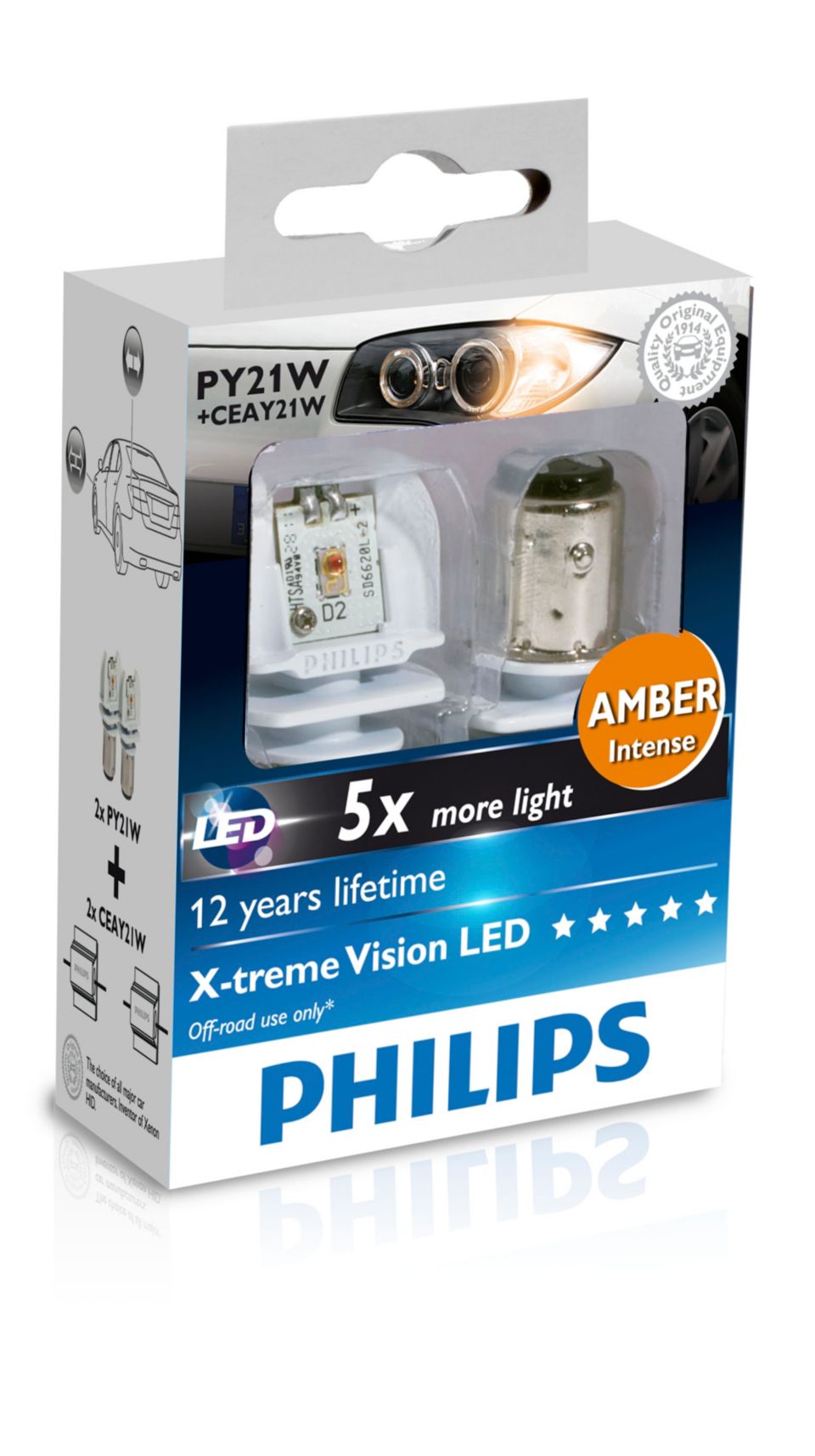 Philips PY21W BAU15s + CANbus X-tremeUltinon LED Gen 1 Amber Indicator Bulbs