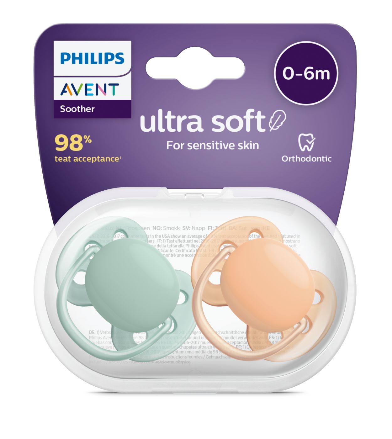 Philips Avent Chupete ultra soft SCF091/04 Neutral 6 - 18 meses 4 unidades  