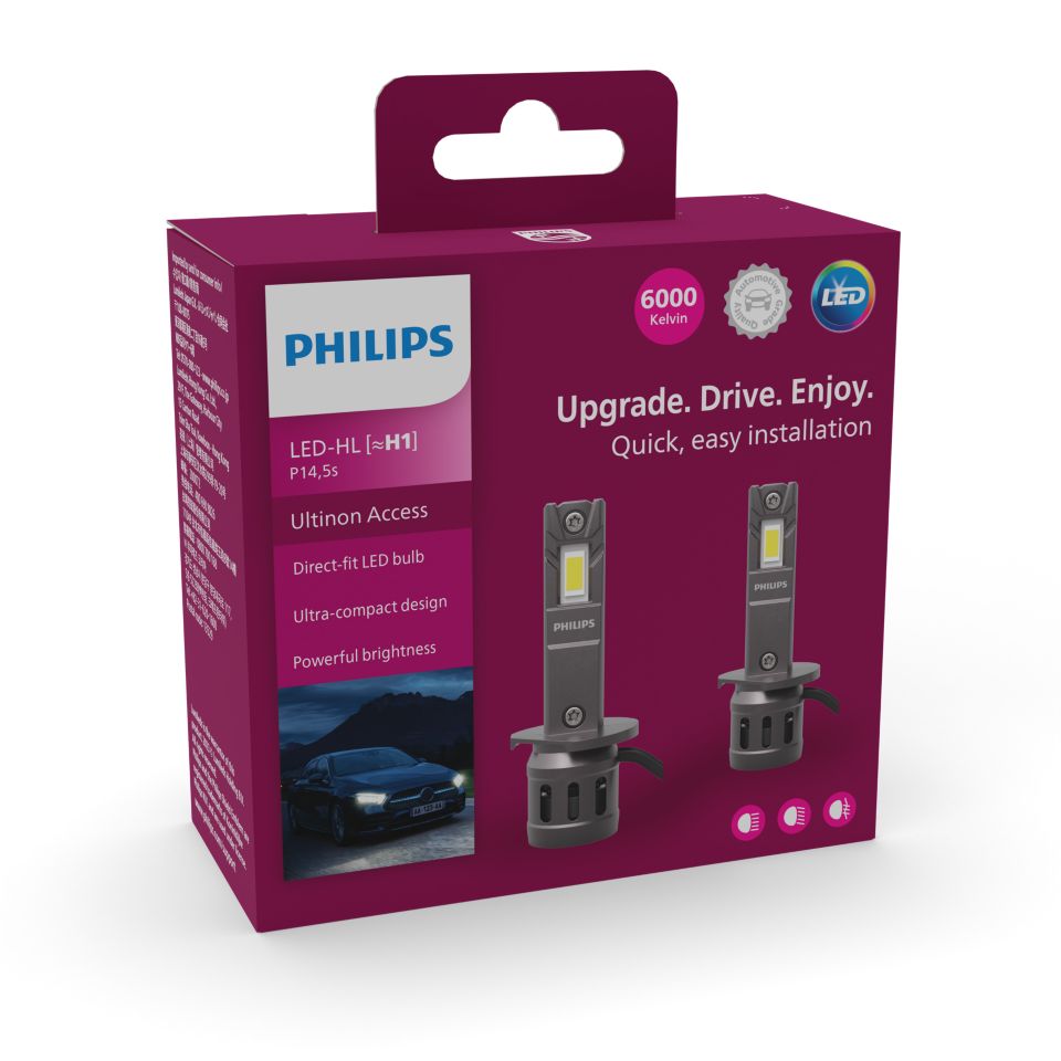 Philips Ultinon LED H1 12V 20W 11258ULX2 6000K Bright White Car