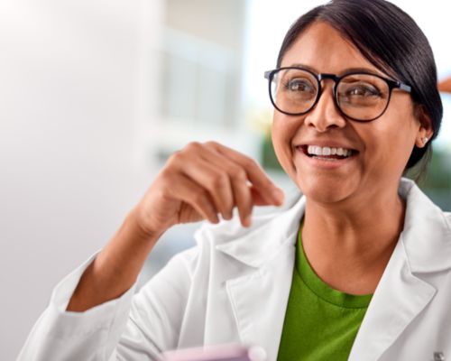 Portrait of female smiling clinician