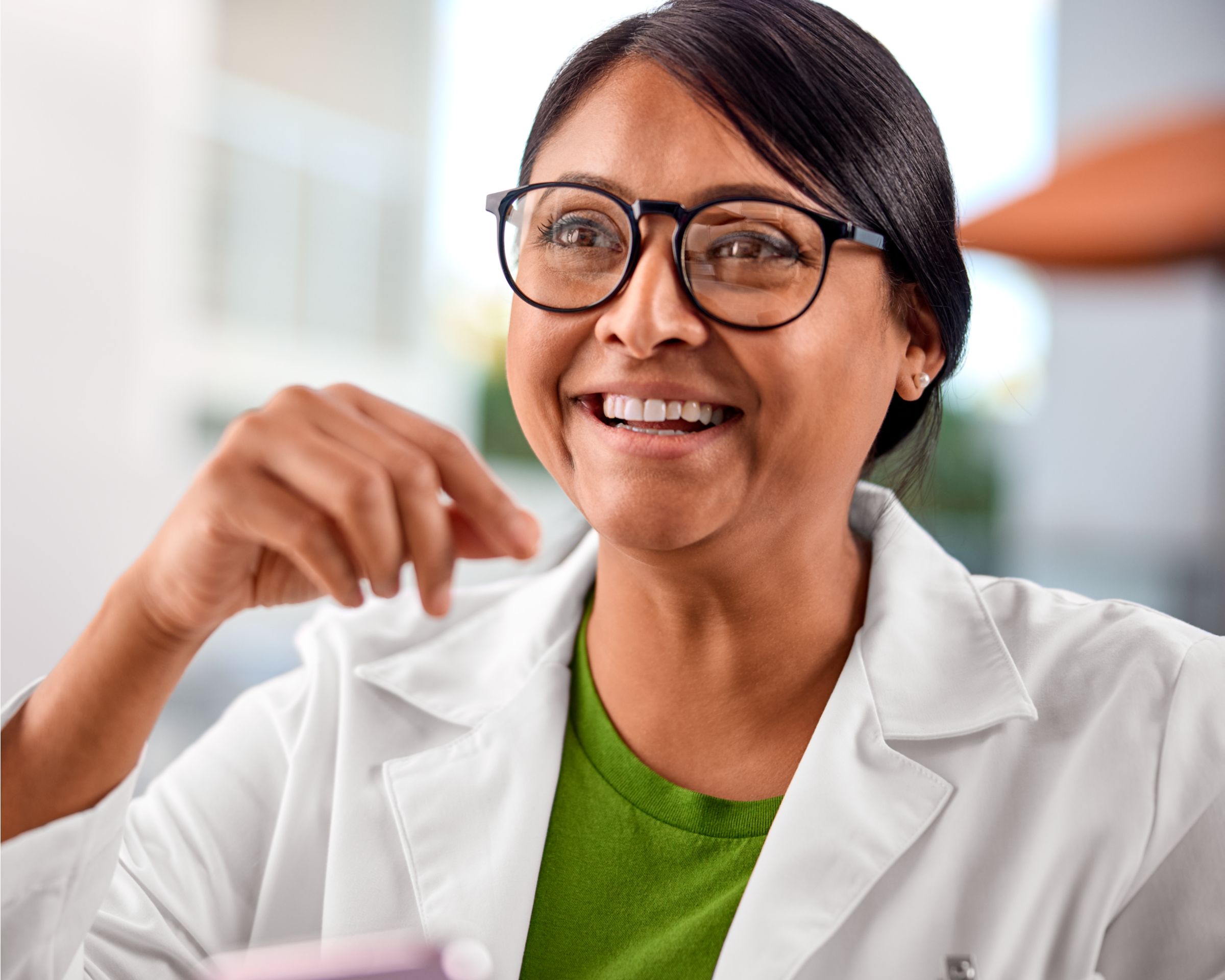 Portrait of female smiling clinician