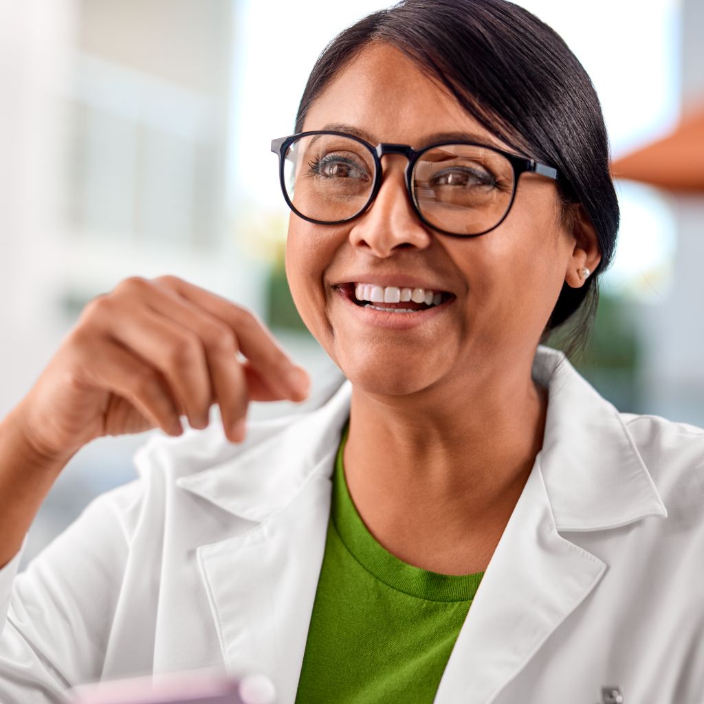 Portrait of female smiling clinician
