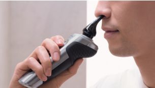 Click-on nose trimmer for nose and ear hair