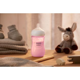 Avent Natural Response Baby bottle in pastel pink