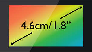 4,6 cm (1,8") TFT-farveskærm med høj kontrast