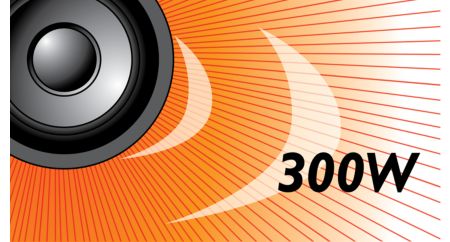 Среднеквадратичная мощность 300 Вт для великолепного звучания фильмов и музыки