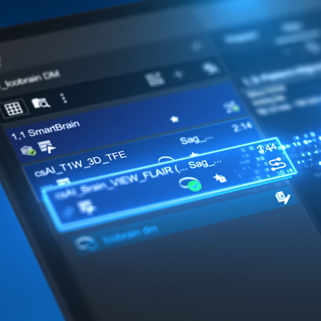 MR user interface showing the Smart Reading capability of seamlessly integrating validated AI-cloud based reading and quantitative reporting tools on the MR scanner