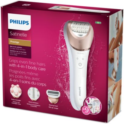 More hair removal power + tweezing actions in a Philips epilator