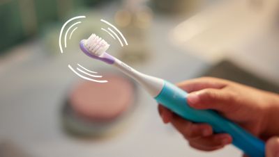 Comfortable cleaning as they learn to brush
