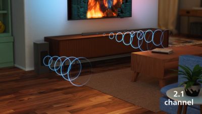 2.1-kanalni. Brezžični nizkokotonec za reprodukcijo globokih nizkih frekvenc.