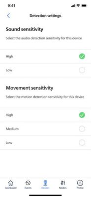 Detection settings