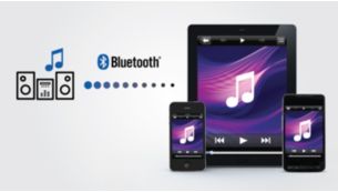 Transmissão de música via Bluetooth a partir de smartphones ou tablets