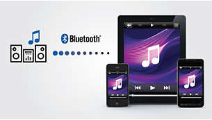 Bluetooth-streaming af musik fra smartphone eller tablet