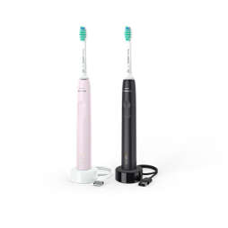 Sonicare 3100 series 2x Sonische, elektrische tandenborstels - Zwart/Roze