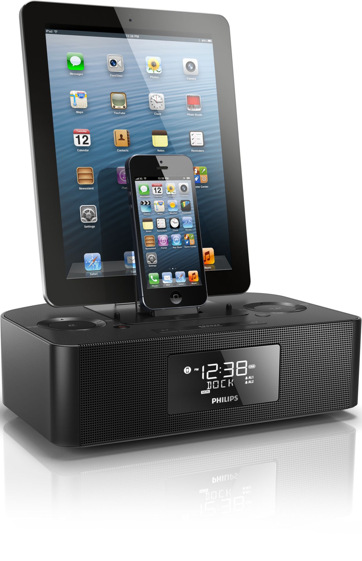 Dual dock triple charging clock radio AJ7260D/37 | Philips