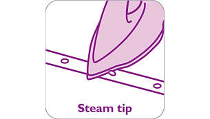 La pointe effilée à vapeur permet d'atteindre les zones difficiles.