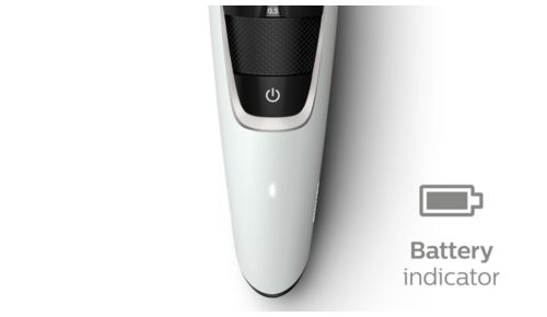 Lampjes geven aan wanneer de batterij leeg, bijna leeg of vol is of wordt opgeladen