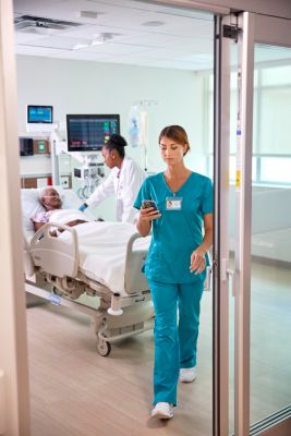 Nurse caring for patient