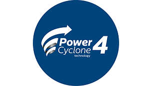 Tecnologia PowerCyclone para um alto desempenho de aspiração