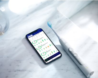 Philips Sonicare ExpertClean elektrische tandenborstel ligt te wachten op gebruik