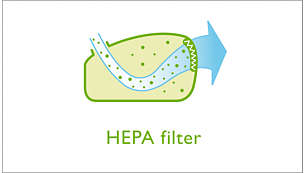 HEPA filter for excellent filtration of the exhaust air