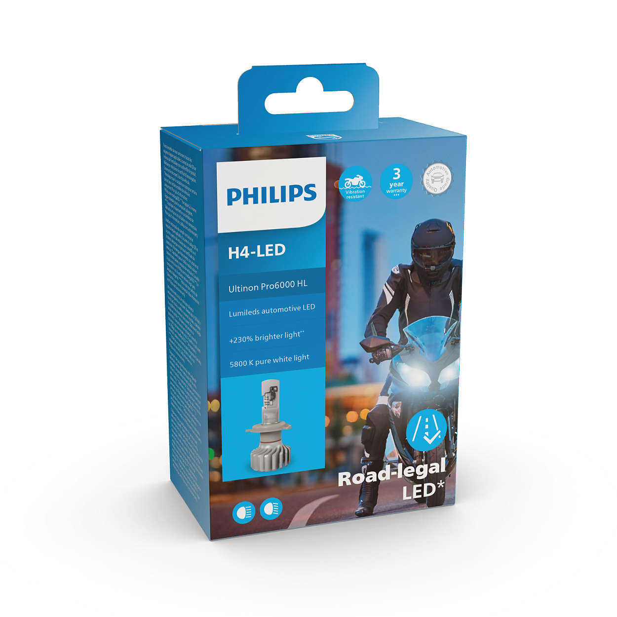 Philips H4 Ultinon Pro6000 LED: luces LED homologadas para moto