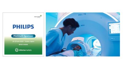 フィリップス プラチナ スポンサー バナーと MRI システムを使用中