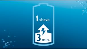 3 minute quick charge for one shave