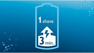 Carga rápida de 3 minutos para un afeitado