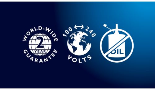 Garanzia di 2 anni, tensione universale e non richiede lubrificazione