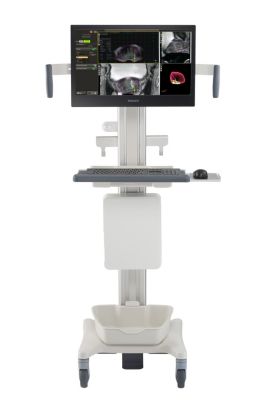 Philips UroNav cart displaying MR and ultrasound fusion imaging with advanced annotation option