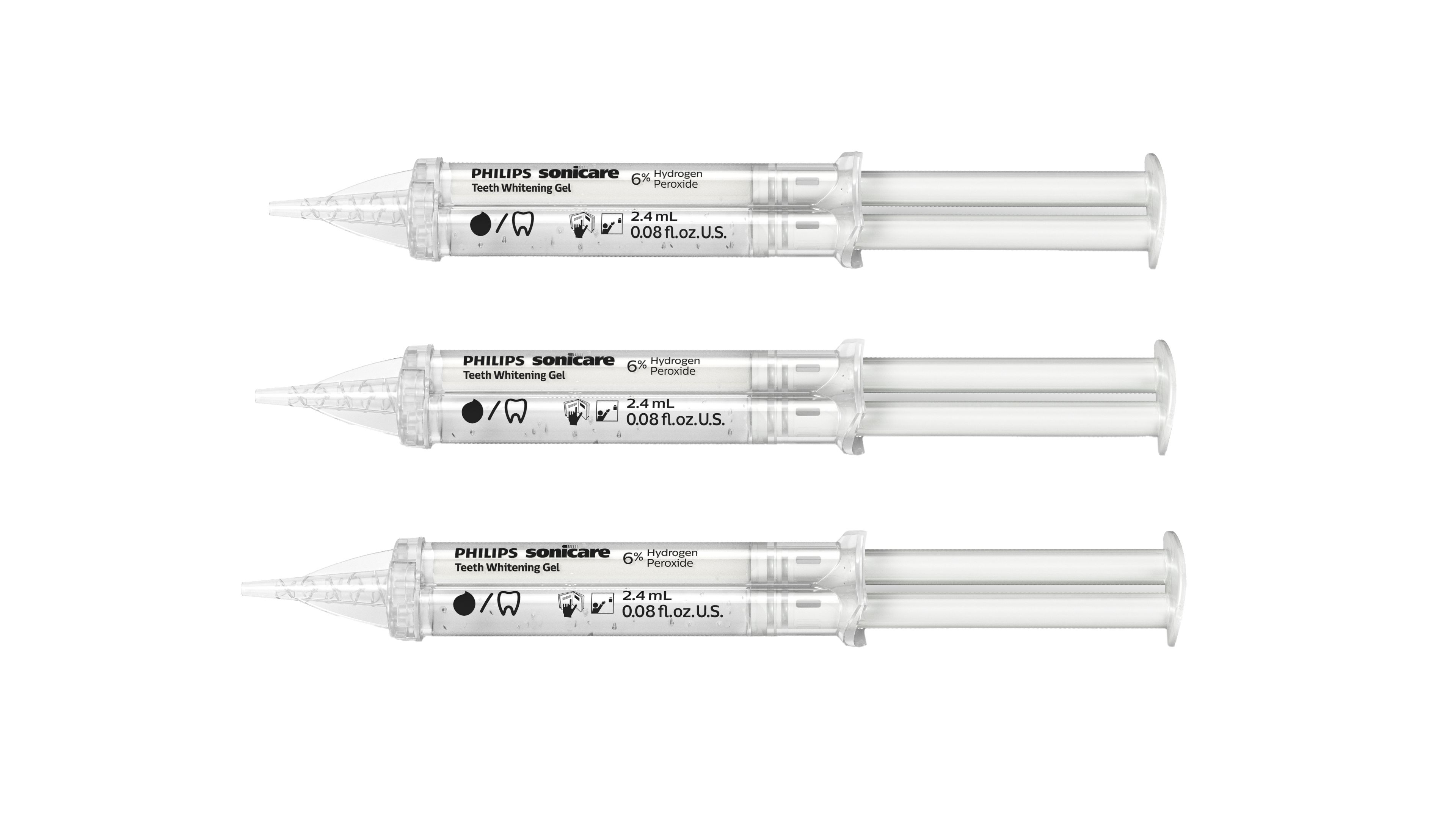 Hydrogen peroxide whitening gel syringes