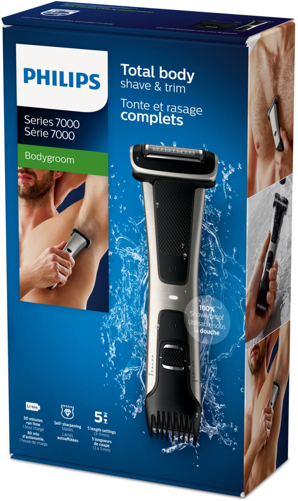 Bodygroom Series 7000 Showerproof groin and body trimmer BG7025/15