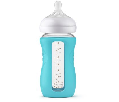 8oz Glass Baby Bottle with Silicone Sleeve | Lifefactory Mint