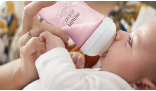 Nipple releases milk when baby actively drinks