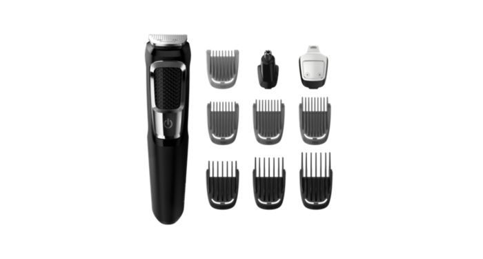 Philips Norelco Multigroomer All-in-One Trimmer Series 3000, 13 Piece Mens  Grooming Kit, for Beard, Face, Nose, and Ear Hair Trimmer and Hair Clipper,  NO Blade Oil Needed, MG3750/60