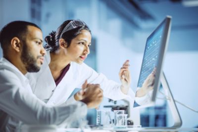 Scientists Using Computer