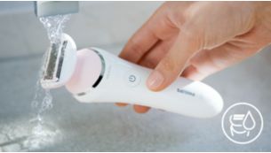 Conveniently shave on wet or dry skin