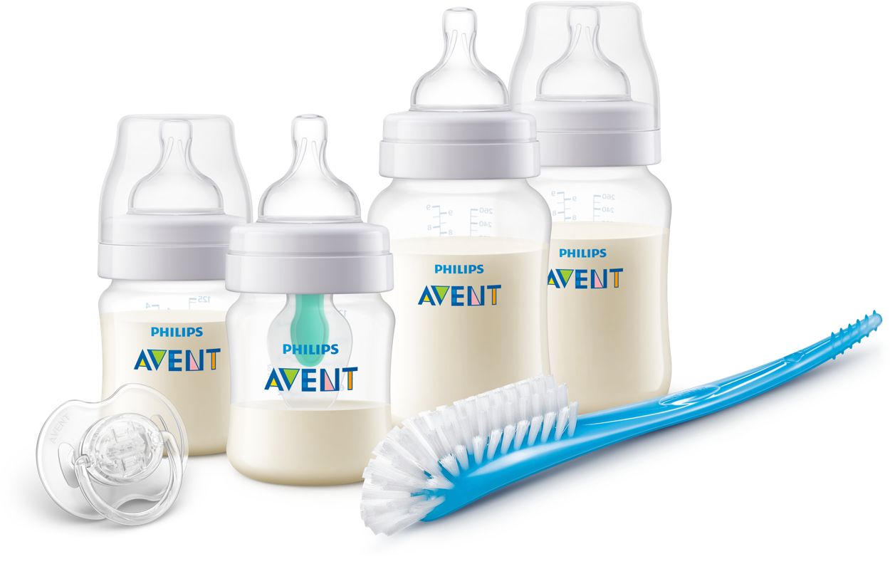 Philips Avent SCD394/02 - Biberón anticólicos con ventilación AirFree,  juego de regalo para principiantes