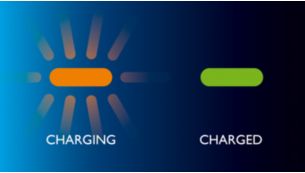 Battery charging, full and low indication