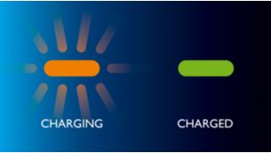 Battery charging, full and low indication