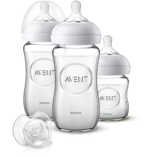 Flaschen-Set aus Glas für Neugeborene