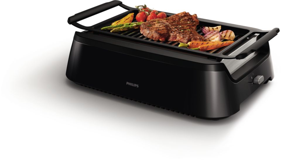 Philips HD637194 Avance 1660W Infrared Indoor Grill - Black for sale online