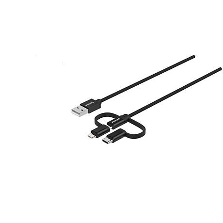 DLC5206T/00  Câble 3 en 1 : Lightning, USB-C, micro-USB
