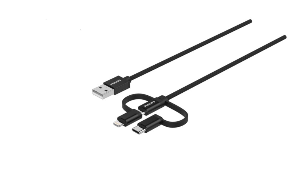 Hochwertiges geflochtenes 3-in-1-Kabel.