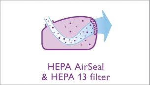 HEPA AirSeal plus HEPA 13 filter