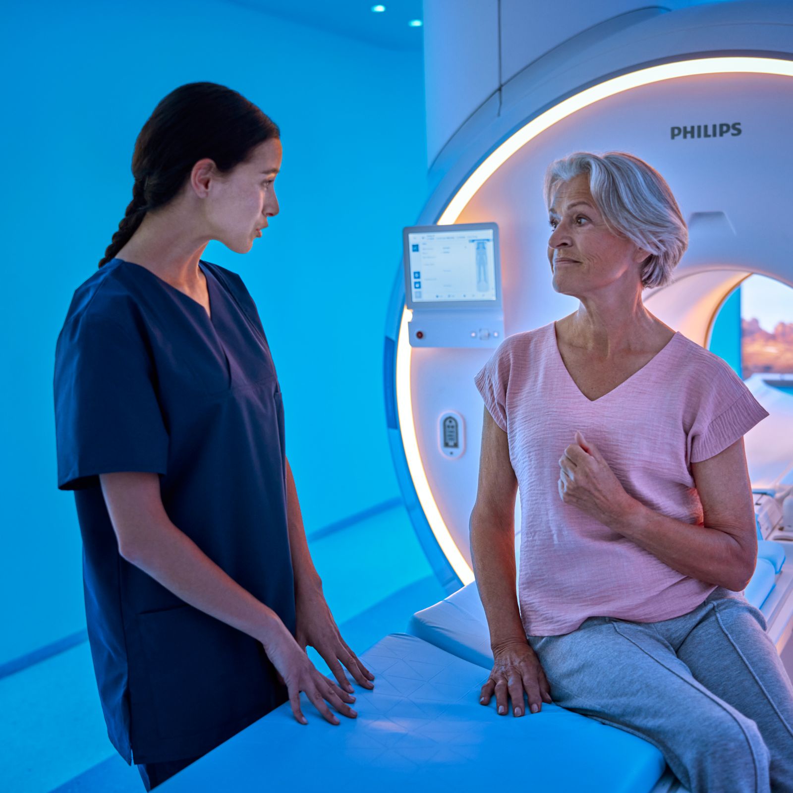 Patient and profession discuss