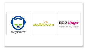 Možnost většího obsahu díky službám Napster, Audible a BBC iPlayer