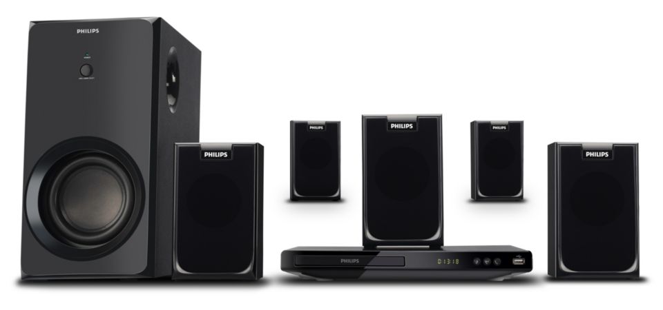 Powerful surround sound from compact speakers